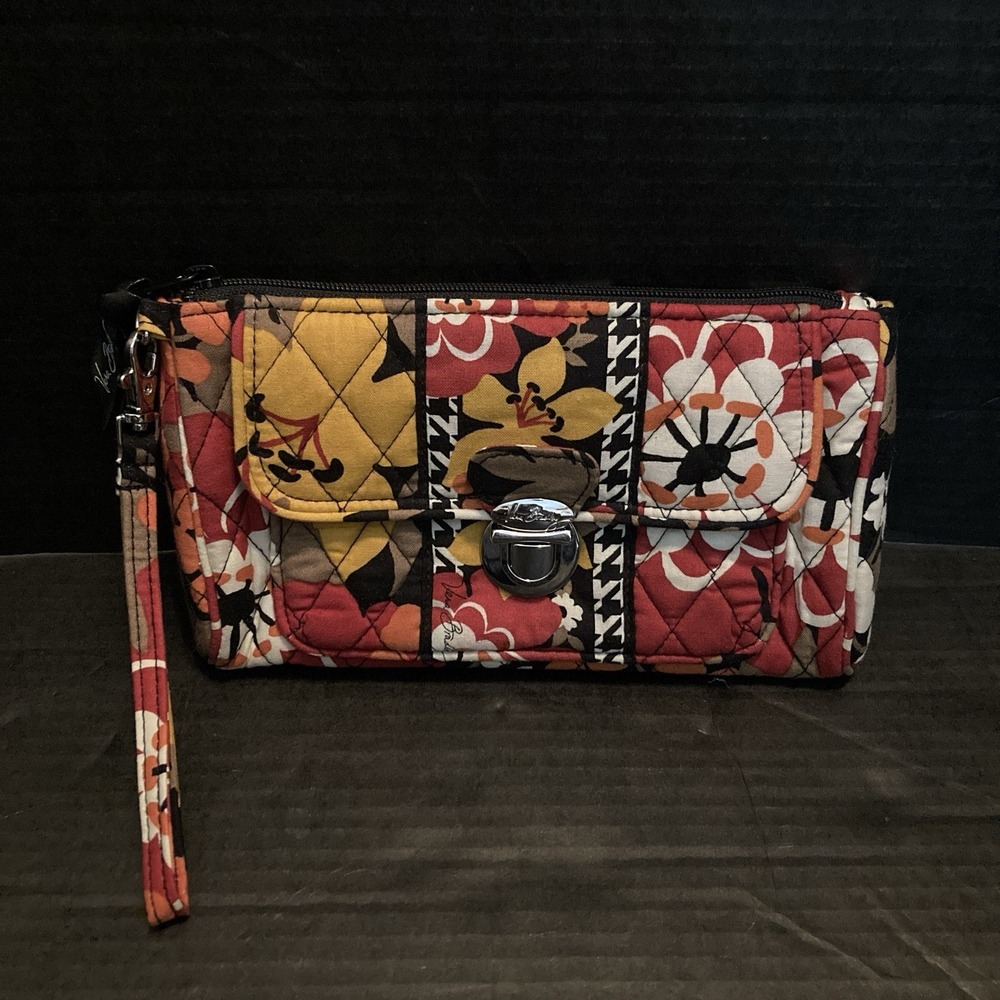 Vera Bradley Quilted Clutch Wallet, Multi Color, Floral Zip Top